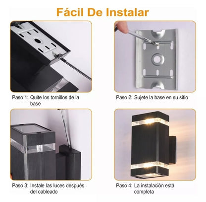 Lampara De Pared Led Moderna, Negra con 2 focos.