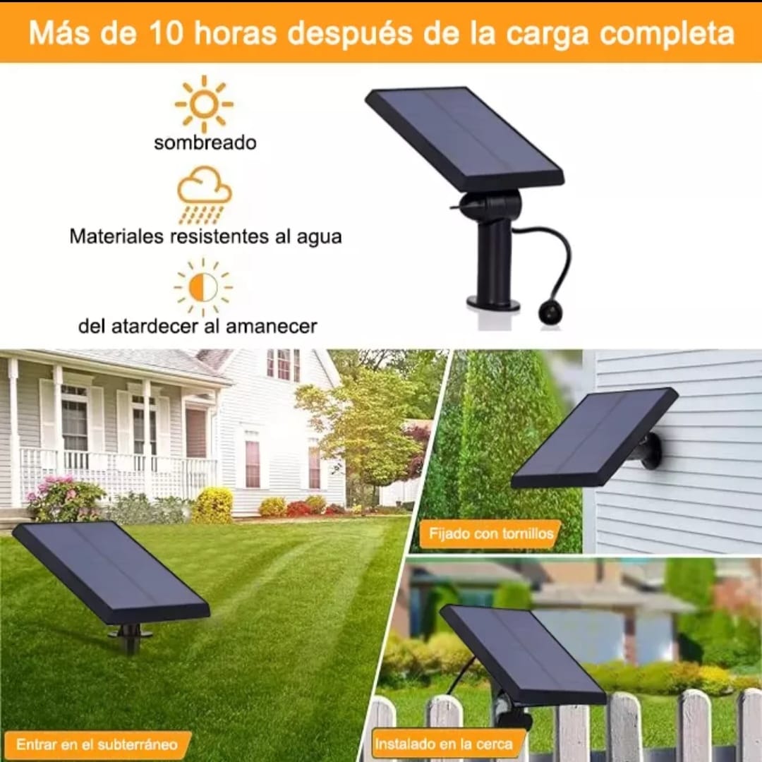 Guirnalda de Luces Solar G40 Exterior, 8 metros con 12 Focos Vintage + 2